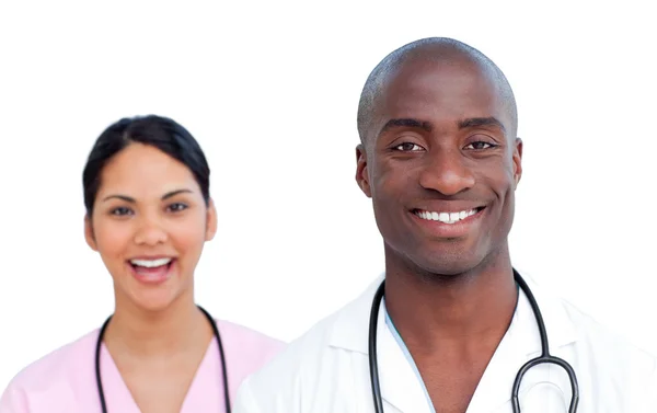 Portrait of two self-assured doctors — Stock Photo, Image