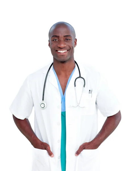Porträtt av en afro-american läkare — Stockfoto