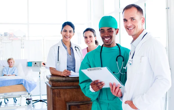 Portrait of a positive medical team at work — Stock Photo, Image