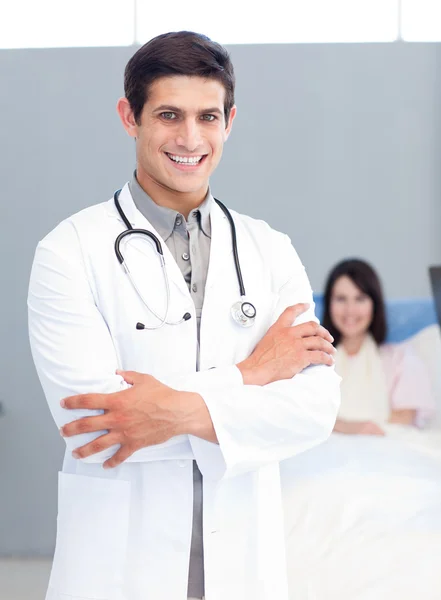 Portrét smějící se lékaře — Stock fotografie