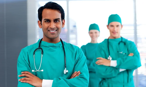 stock image A group of surgeons showing diversity