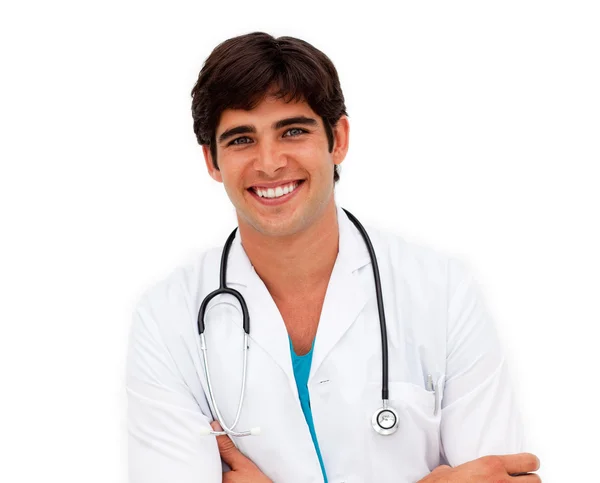 Portrait of an attractive doctor with folded arms — Stock Photo, Image