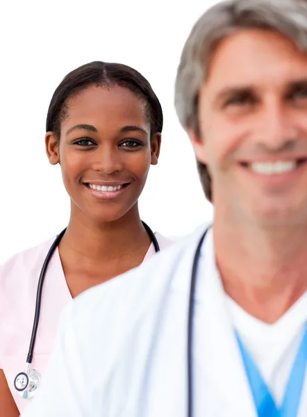 Two doctors standing in a line — Stock Photo, Image