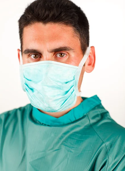 Chirurg met masker klaar om te werken — Stockfoto