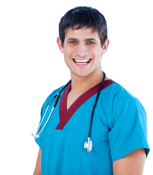 Porträtt av en glad manliga läkare — Stockfoto