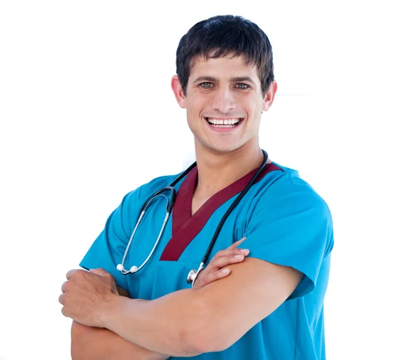 Portret van een jonge mannelijke arts — Stockfoto