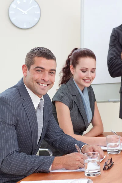 Businessman and businesswoman with their manager — Stock Photo, Image