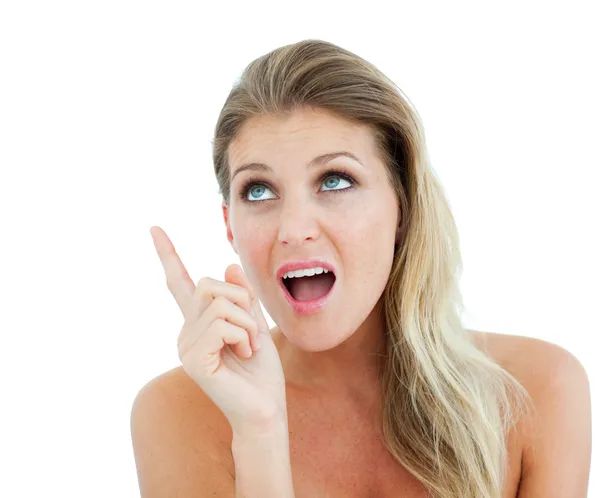 Animated Woman pointing — Stock Photo, Image
