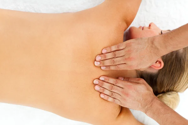 Relaxed woman enjoying a massage — Stock Photo, Image