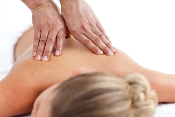 Beautiful woman receiving a massage — Stock Photo, Image
