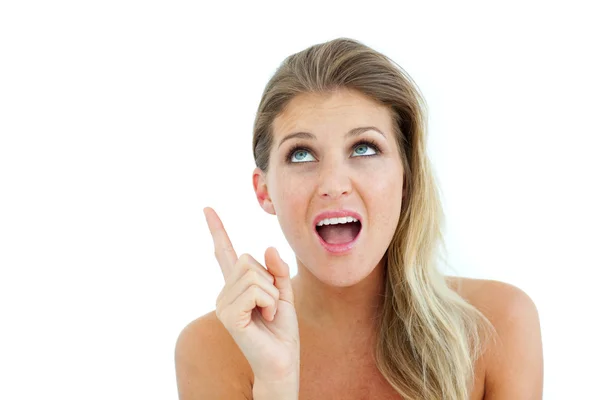 Charismatic woman pointing — Stock Photo, Image