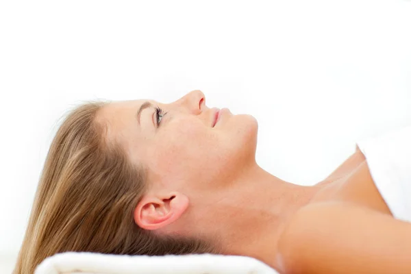 Portrait of calm woman relaxing after a spa treatment — Stock Photo, Image