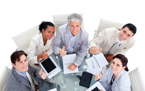 Successful multi-ethnic business team with in a meeting Royalty Free Stock Photos