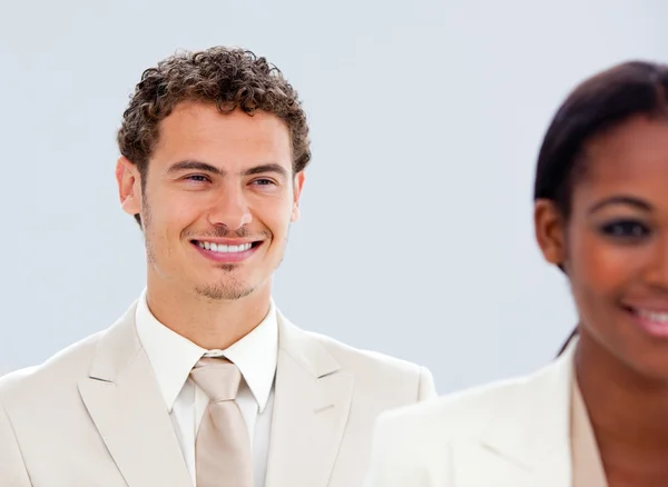 Portret van twee business glimlachen Rechtenvrije Stockfoto's