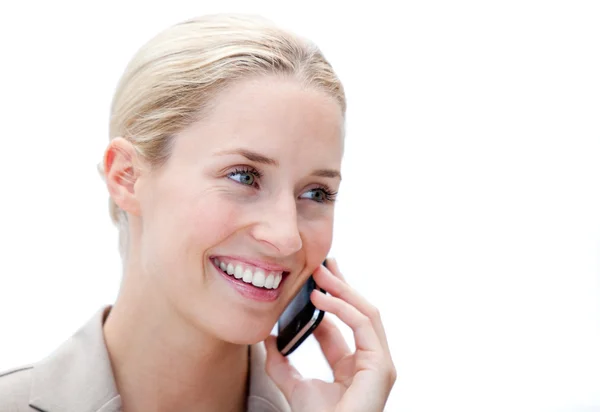 Portrait of a confident businesswoman talking on phone — Stock Photo, Image