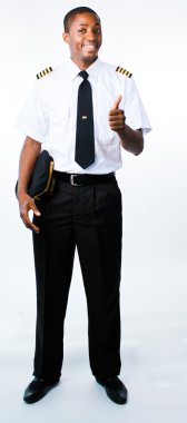 Full length photo of a pilot clipart