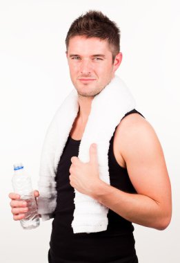 Man engaged in Fitness routine clipart