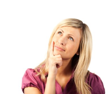 Woman thining Pensively clipart