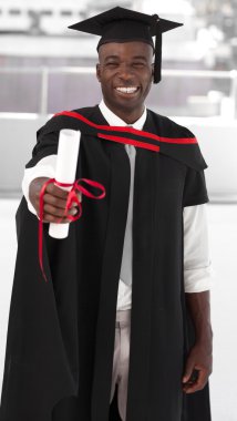 Man smilling at graduation clipart