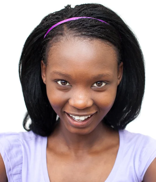 Gülümseyen genç bir kadının portresi — Stok fotoğraf