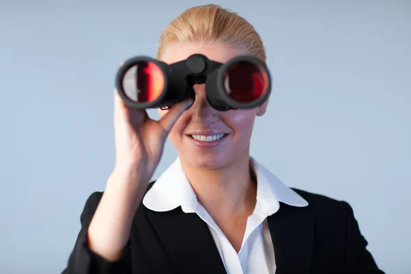 Happy business woman looking outwards — Stock Photo, Image
