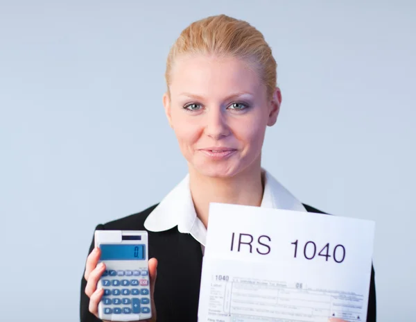 Filling in tax returns — Stock Photo, Image