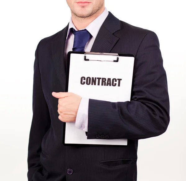 Empresário a celebrar um contrato — Fotografia de Stock