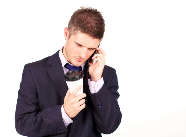 Facet rozmawiający przez telefon. — Zdjęcie stockowe
