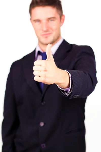 Biznesmen z jego kciuk — Zdjęcie stockowe