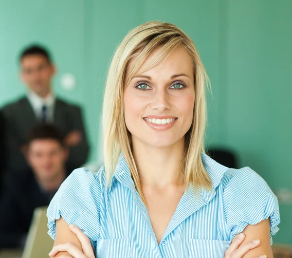 Businesswoman with her team of work — Stock Photo, Image