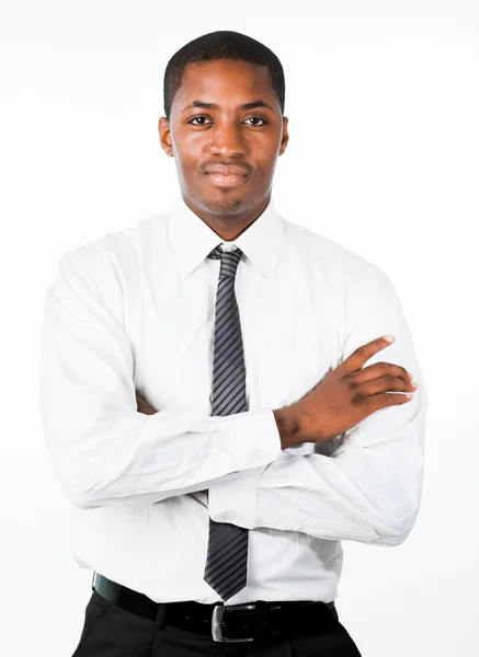 Serious businessman with folded arms — Stock Photo, Image