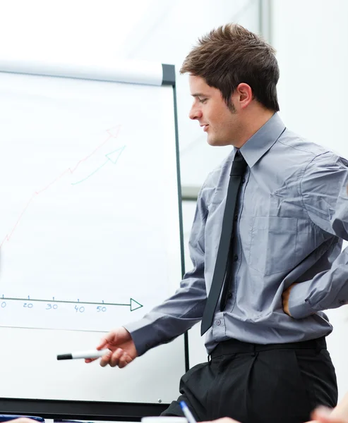 Young businessman giving a presentation — Stock Photo, Image