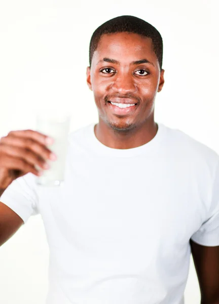 Man drinking a glass of Milk — Stock Photo, Image