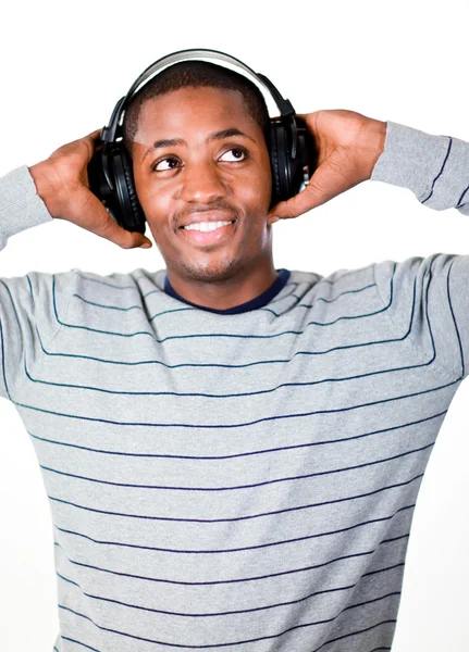 Young adult listening to music — Stock Photo, Image