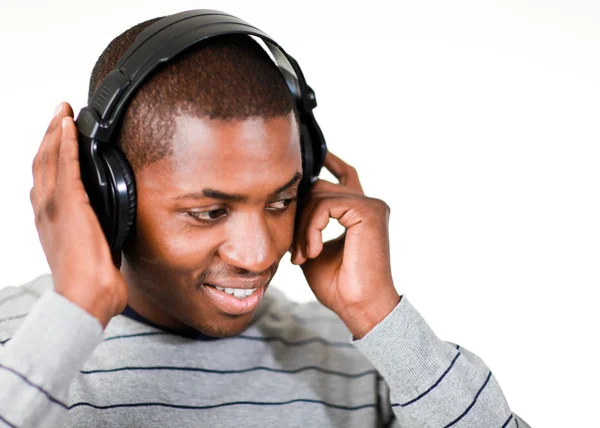 Young adult listening to music — Stock Photo, Image