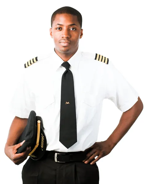 Jeune Pilote isolé sur blanc — Photo