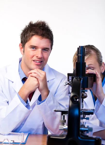 Scientists working together in a laboratory — Stock Photo, Image