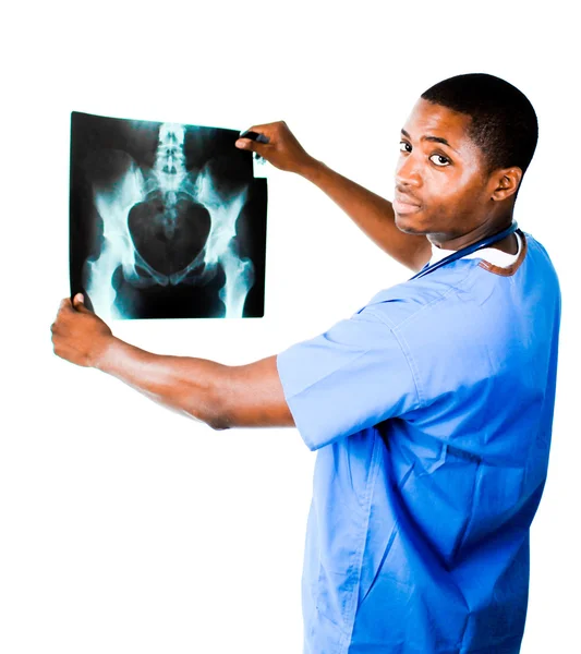 Γιατρός στο μπλε τρίβει — Φωτογραφία Αρχείου