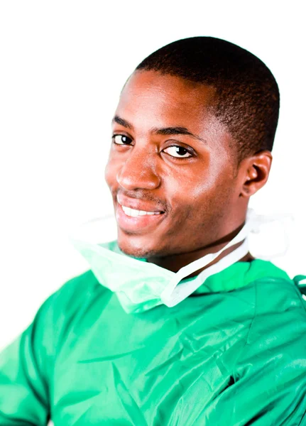 Senior kirurg i gröna scrubs — Stockfoto