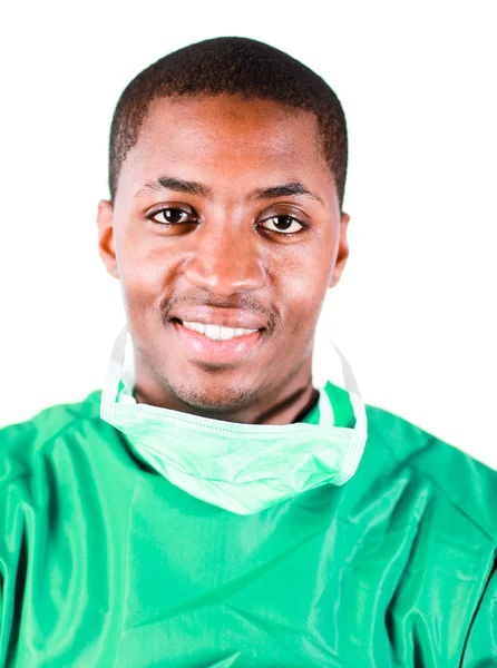 Ανώτερος χειρουργός στο πράσινο τρίβει — Φωτογραφία Αρχείου