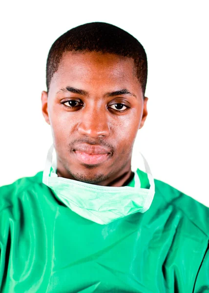 Cirurgião Sênior em Esfoliação Verde — Fotografia de Stock