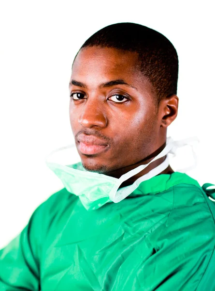 Senior kirurg i grønne scrubs - Stock-foto
