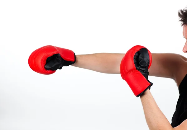 Adam bir boks mücadele — Stok fotoğraf