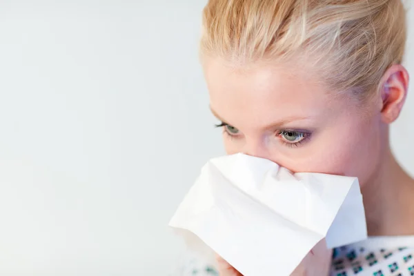 Pacjent z grypą — Zdjęcie stockowe