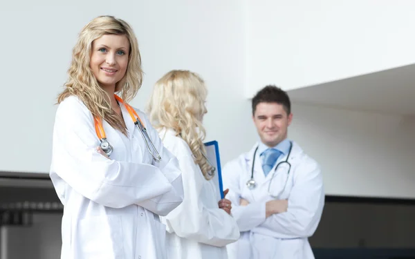 3 의사는 병원에서 — 스톡 사진