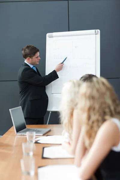 Business teamwork With man giving presentation — Stock Photo, Image