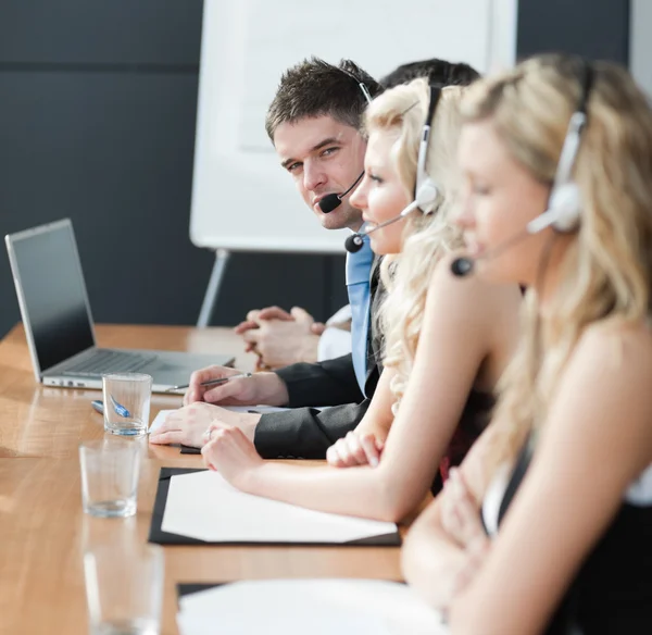 Business team in a call center — Stock Photo, Image