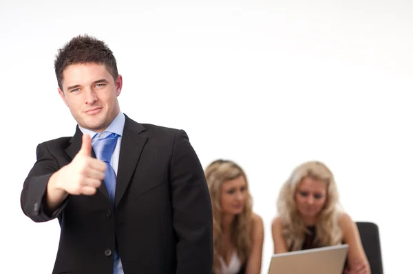 Businessman with thumb up — Stock Photo, Image