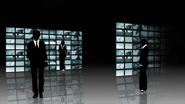 비즈니스 개념에서 팀워크의 silhouetted 개념 — 스톡 사진