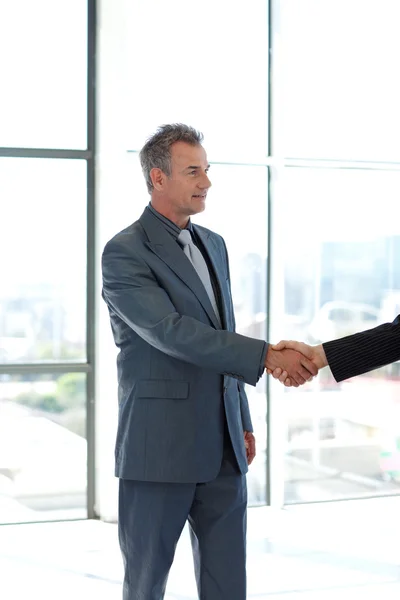 Senior businessman shaking hands — Stock Photo, Image